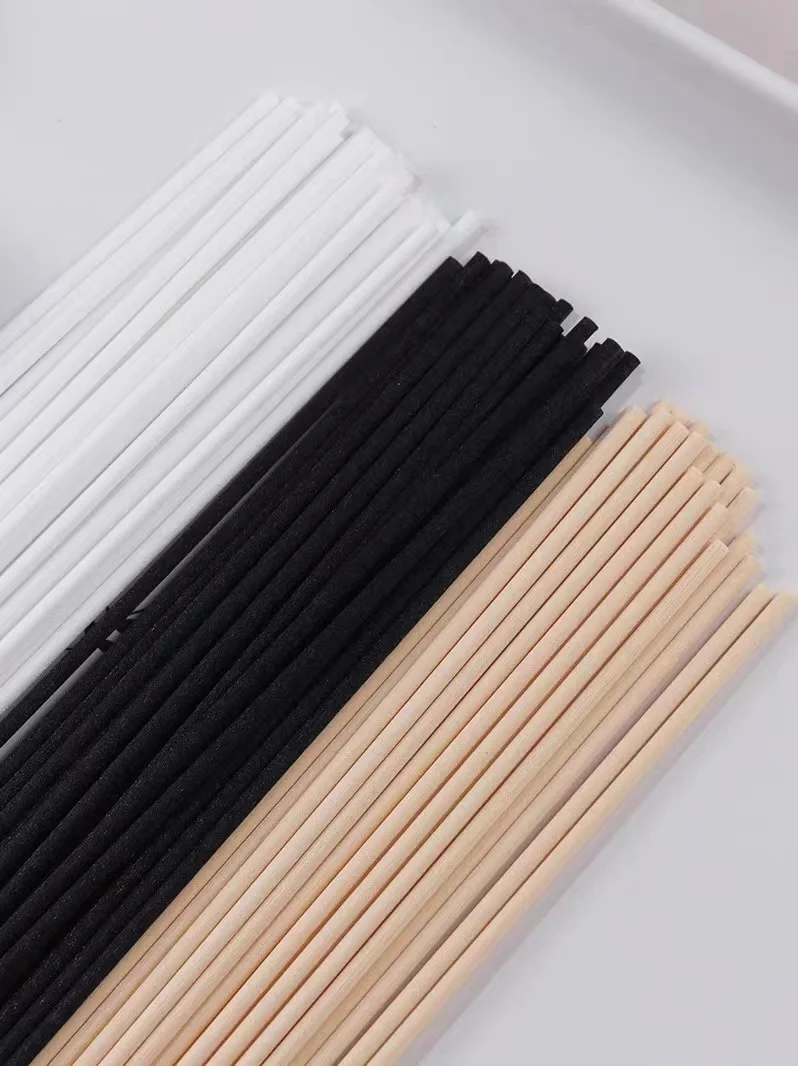 1000PCS L22/25/30CM X3/4/5MM Home Fragrance Essential Oil Diffuser Sticks Black and White Fiber Rattan Sticks for Home Decor