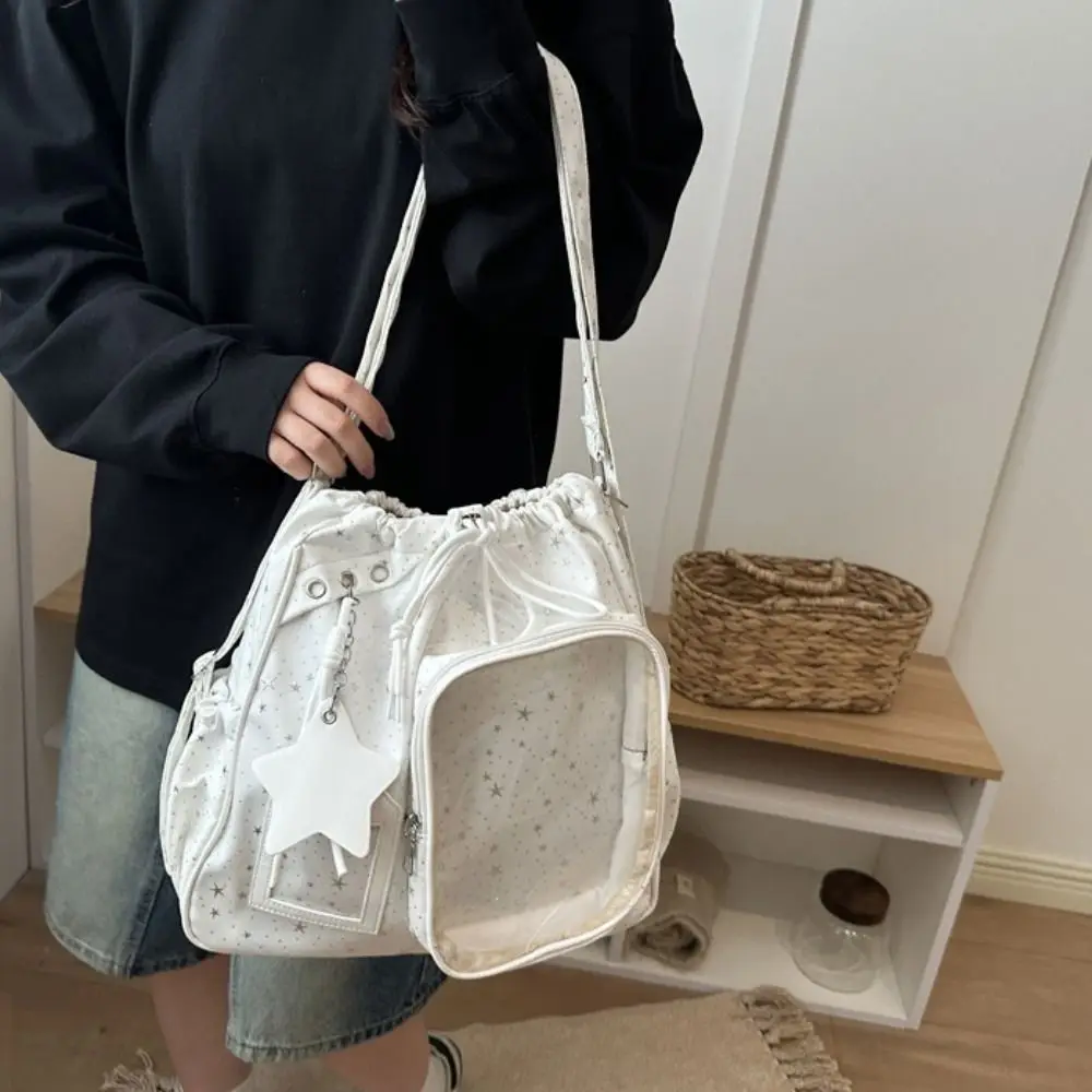 Casual Shining Star Star Itabag Harajuku Nylon Ulzzang Ita Bag Y2K Badge Display Drawstring Backpack Children