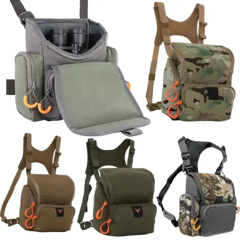 

Нагрудный рюкзак с ремнем для бинокля и дождевиком. Практичная портативная сумка-переноска. Сумка для бино. Многоцелевая большая вместимость.