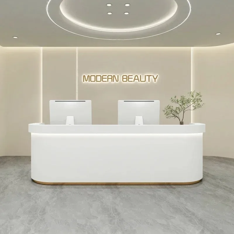 Counter Reception Table Modern Reseption Desk Aesthetic Salon Luxury Receiption Receptionist Front Beauty Storage Grocery Store