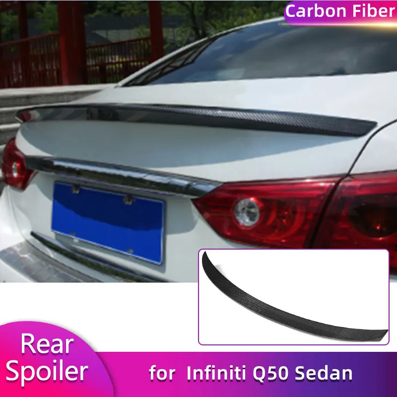 

Carbon Fiber Car Rear Trunk Spoiler Wing For Infiniti Q50 Sedan Sport Standard 2014-2019 Racing Trunk Spoiler Wing Lip FRP