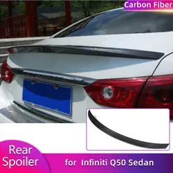 Carbon Fiber Car Rear Trunk Spoiler Wing For Infiniti Q50 Sedan Sport Standard 2014-2019 Racing Trunk Spoiler Wing Lip FRP