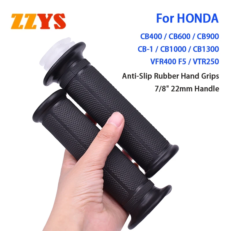 

For HONDA CB400 CB600 CB900 CB1000 CB1300 CB-1 VTEC VFR400 VTR250 7/8" 22mm Handle Motorcycle Handlebar Grips Anti-Slip Rubber