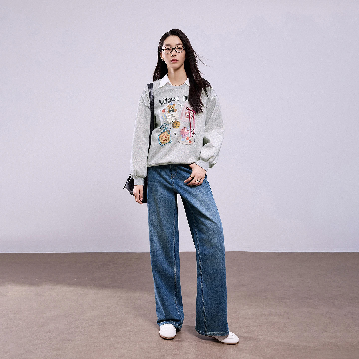 TOYOUTH سترة نسائية 2025 خريف جديد كارتون طباعة نقاط ملونة مبطنة بالصوف #3