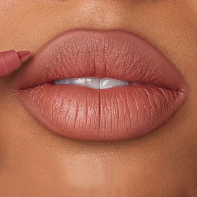 Lápis impermeável Matte Lipliner Sexy Red Contour Tint Batom Lápis duradouro Non-stick Cup Hidratante Lábios Maquiagem Cosméticos