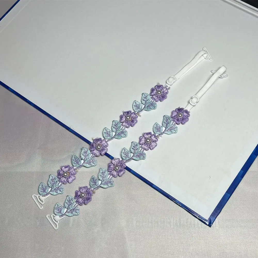 Creative Gift Removable Floral Bra Straps Anti-slip Elastic Shoulder Straps Decorative Lace Floral Shoulder Belts