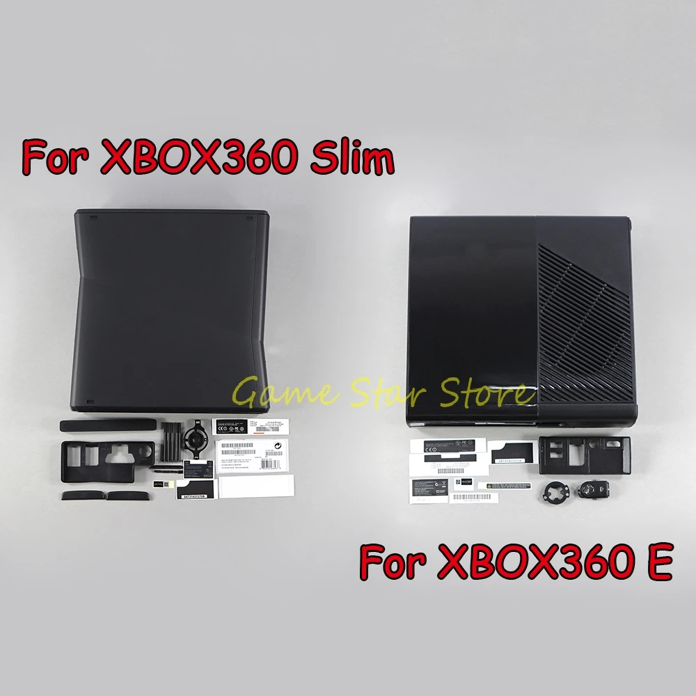 1-セット-xbox-360-スリムブラックフルセットハウジングシェルケース-xbox360-e-コンソール交換部品