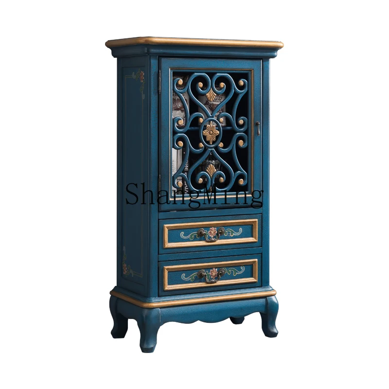 

ZYY household high-end art locker solid wood retro corner cabinet decorative wall side cabinet