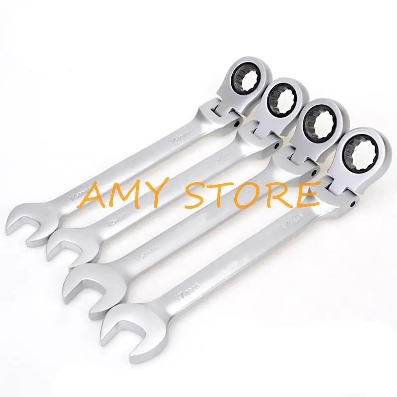 1Pc 72Teeth 6-32mm Adjustable Open Box End Spanner Quick Fast Combination Dual-Use Ratchet Wrench Maintenance Hardware Tool