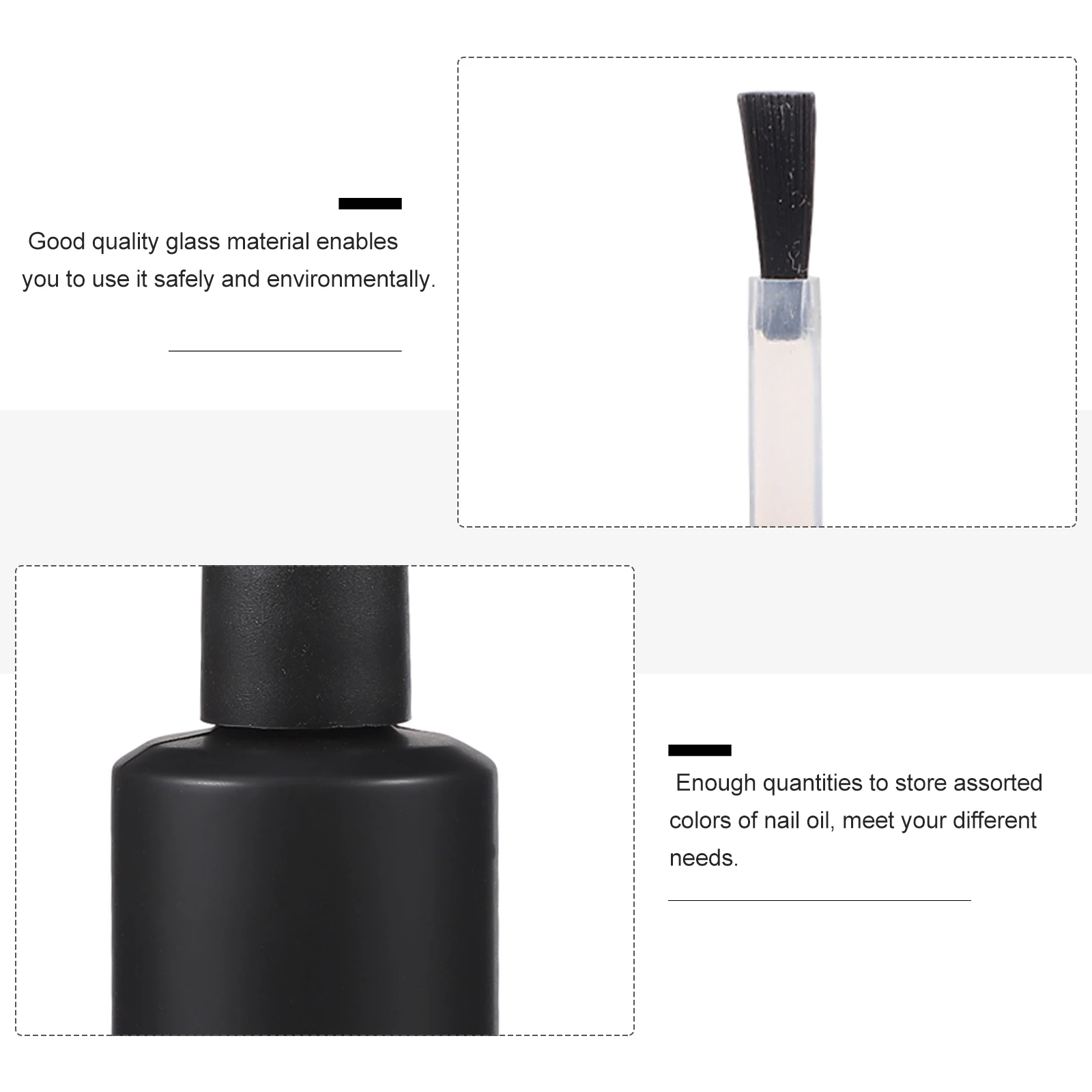

10 Pcs Nail Polish Empty Bottles Glass Containers Refillable Leak Proof For Manicure Lovers