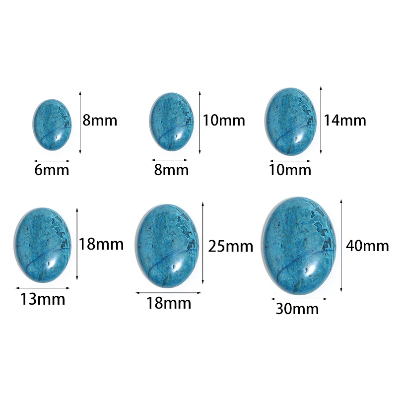 2-10Pcs/Lot Colorful Natural Stone Loose Beads Oval Shape Flat Base Cabochon For DIY Crafts Ornament Handmade Making Accessories