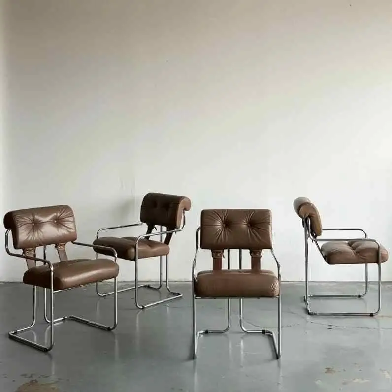 Stainless steel dining chair Retro negotiation chair Leisure desk chair