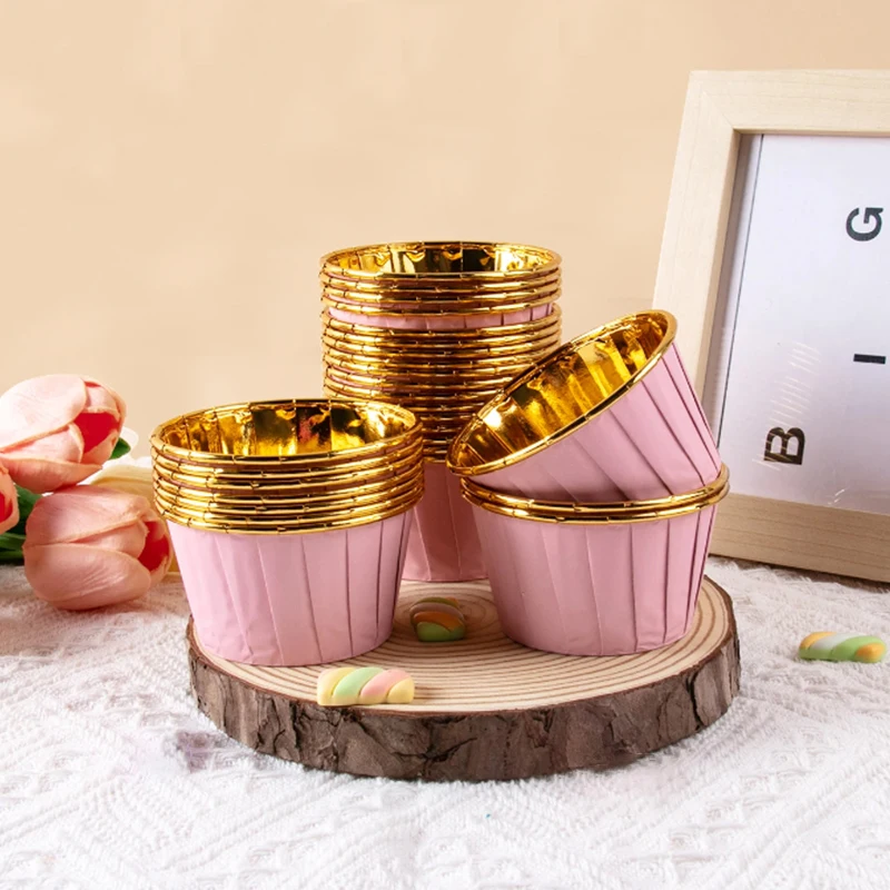 50 PCS/Pack 6 Colors Muffin Cupcake Liner Cake Wrappers Baking Cup Tray Case Cake Paper Cups Pastry Tools Party Supplies 6