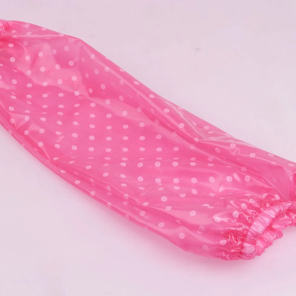 

Pvc Kitchen Long Strap Cooking Apron With Oversleeve Sleeve Cooking Apron For Bbq Painting (Pink)