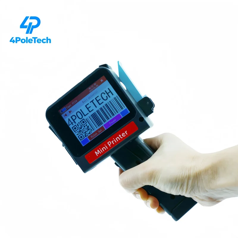 

4POLETECH Handheld Date Coding Inkjet Marking Machine Dry Metal Ink Manual Batch Number Printer 1-Year Warranty