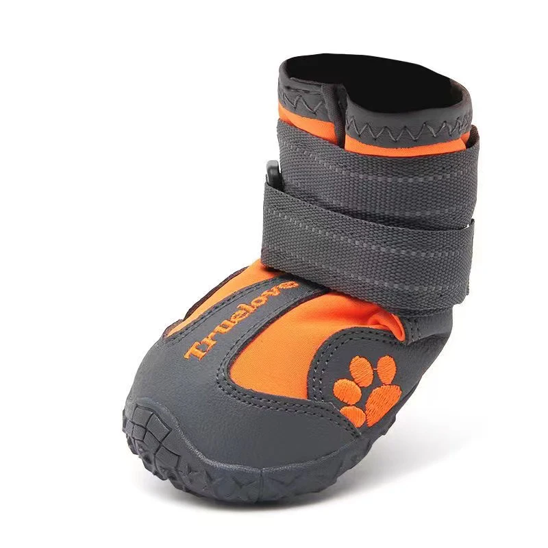 Dog Shoes Waterproof Warm Boots Anti-slip TPR Sole Snow Footwear Protecting Feet 4pcs Pet Shoes for Walking,Traveling