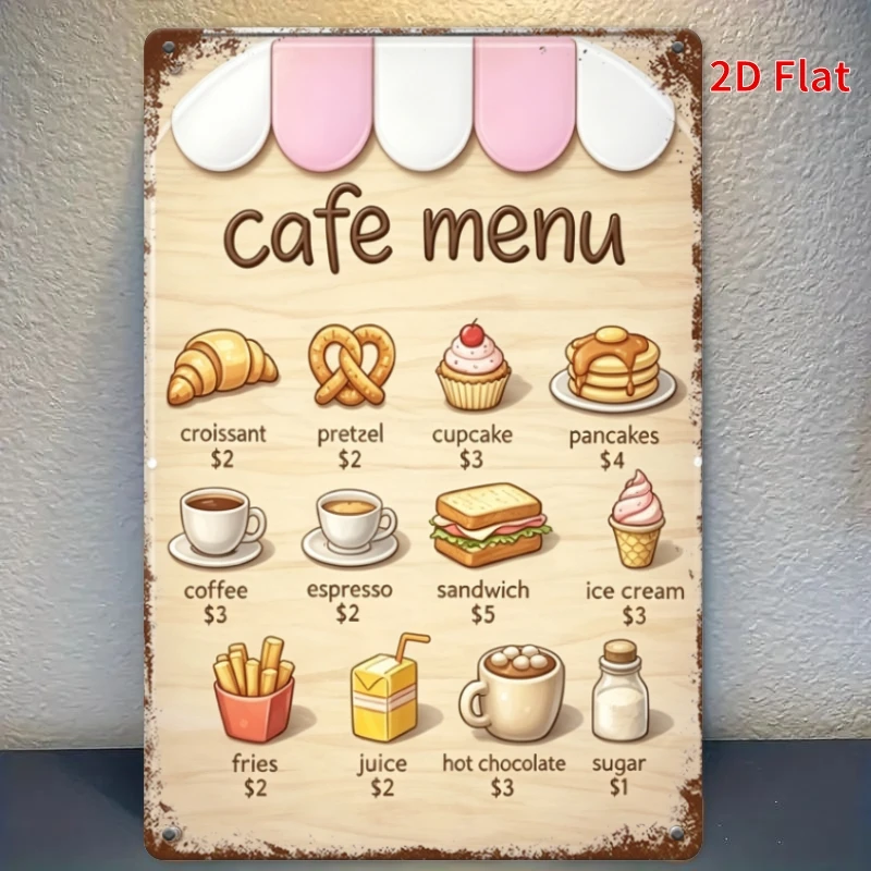 2D Flat - Decorative Sign 2D Flat - [2Dflat] 1pc: Menu Theme Humorous Farm Decorations, Easy Courtyard Artworks, High-Quality Pr