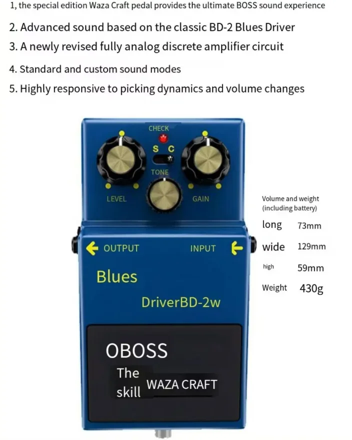 BOSS Premium WAZA Craft Blues Driver Gitarrenpedal (BD-2W TU-3W VB-2W)