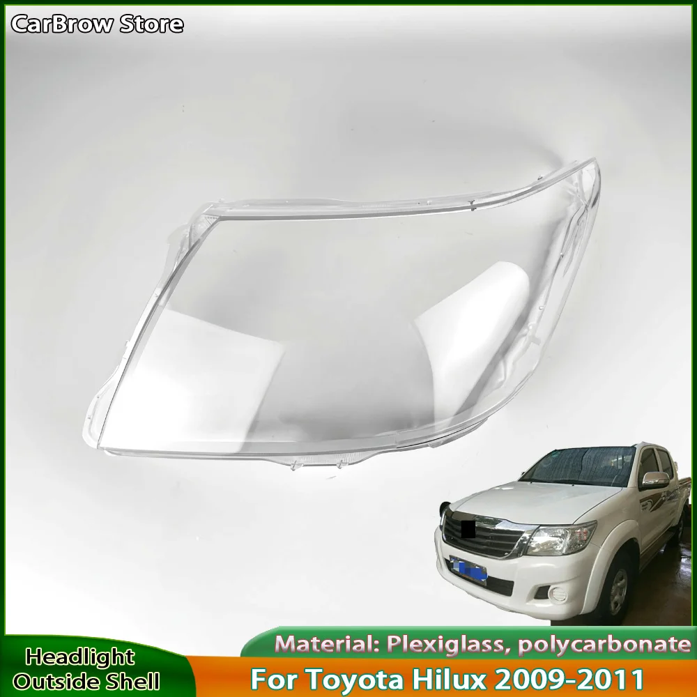 

Корпус фары из плексигласа, замена оригинального абажура для Toyota Hilux 2009 210 2011, крышка передней фары, прозрачный абажур, лампа
