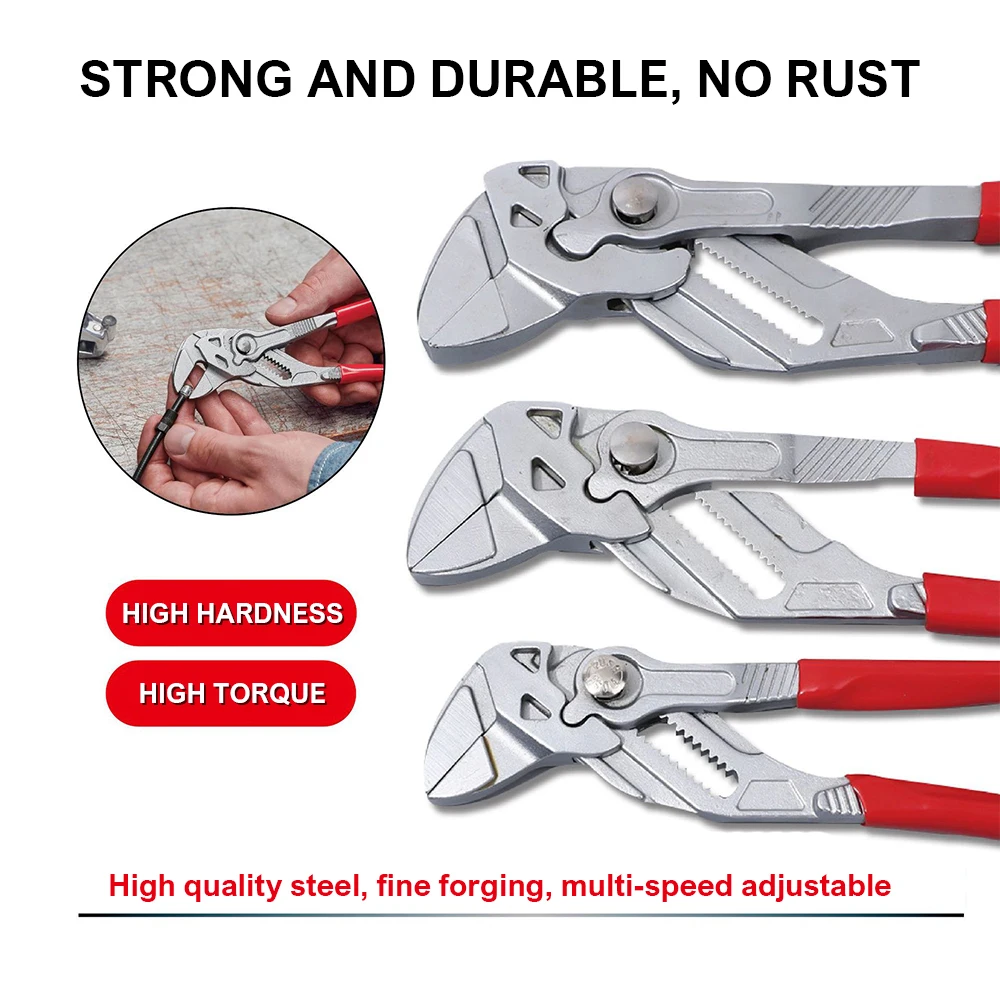 

10inch Adjustable Multi-purpose Clamp Wrench Fast Water Pump Pliers German Craftsmanship Large Opening 40-60mm