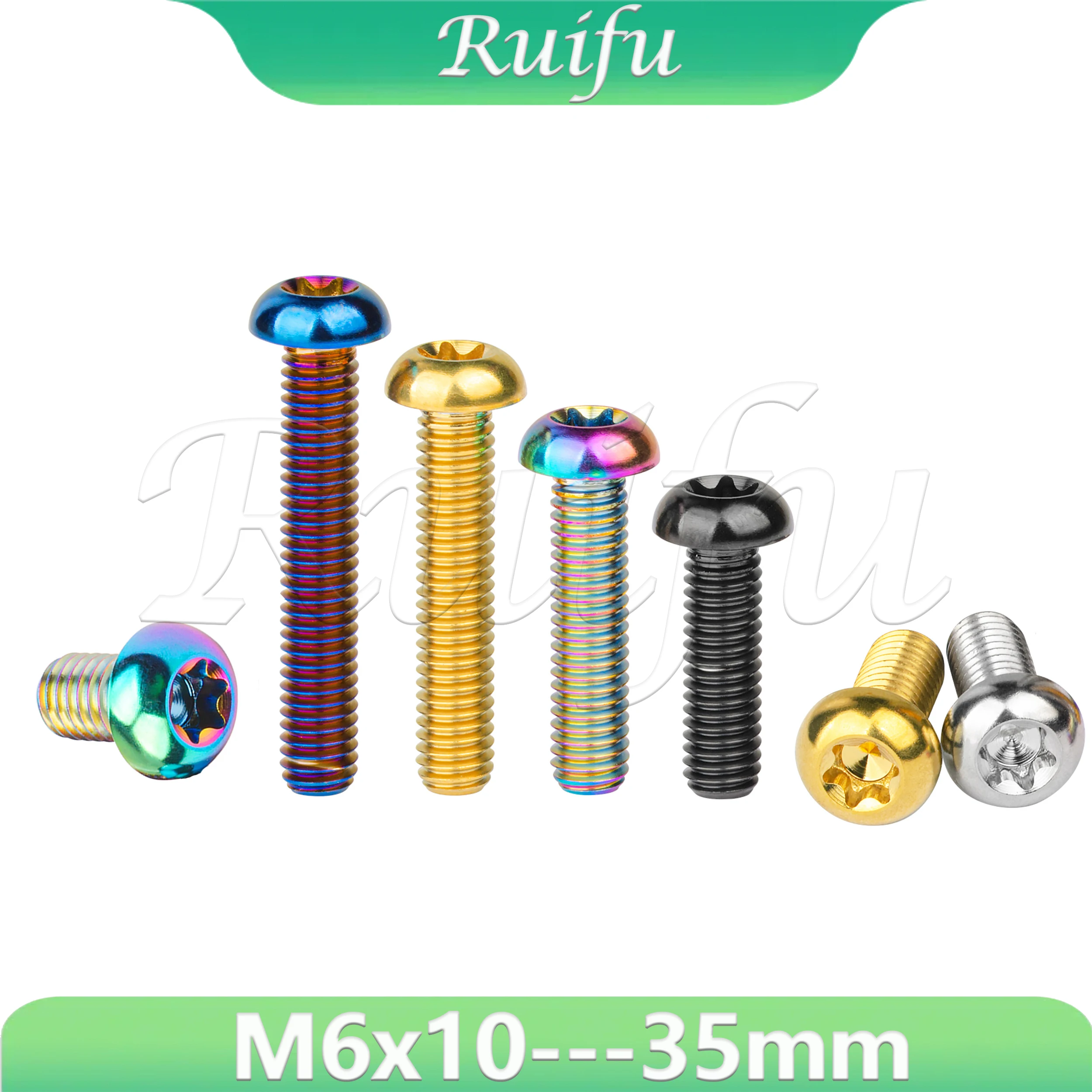 Ruifu Titanium Bolt M6x10 15 20 25 30 35mm Half Round T30 Torx Head Screwsor Bike Motorcycle