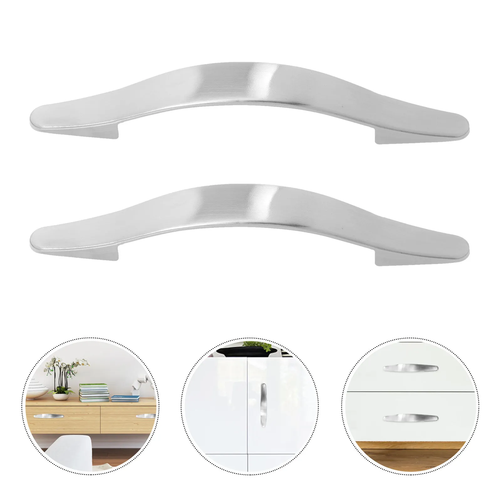 2Pcs Stainless Steel Cabinet Handles Smooth Polished Wardrobe Pulls Reliable Drawer Door Pulls Furniture Kitchen Cupboard