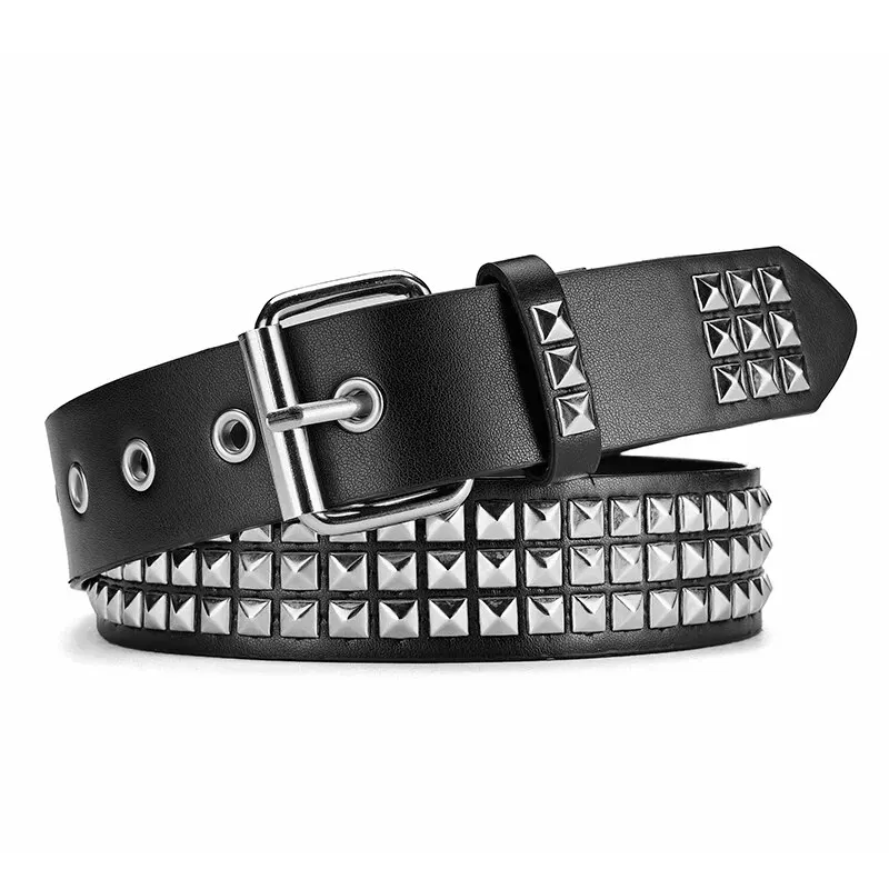 Trend Rivet Belt Heavy Metal Belt Men Women Punk Nightclub Rock Style Belt Jeans Belt Y2K Belt Fashion Decoration Women\'s Belts