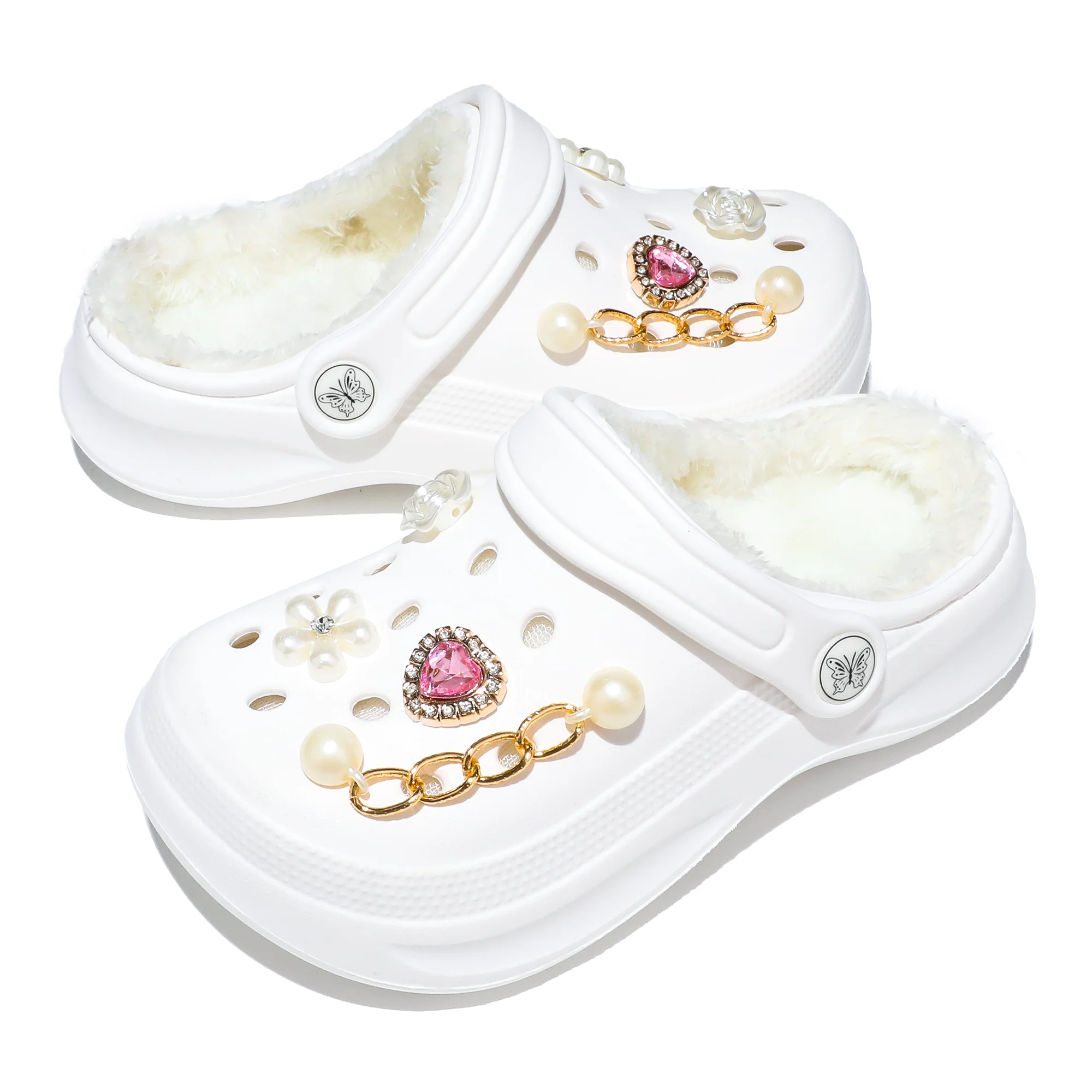 Kinder-Clogs und -Mules mit Fellfutter, leichte Garten-Schuhe mit Baumwollfutter, warme Hausschuhe für Jungen, Mädchen und Kleinkinder, 168. – Detail 4