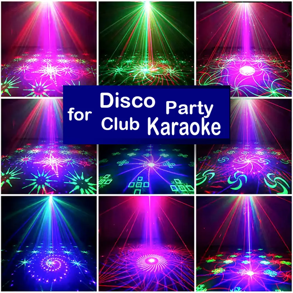 Disco laserowy projektor oświetlenie imprezowe dźwiękowy do Karaoke Home Club Nightclub Bar wesele