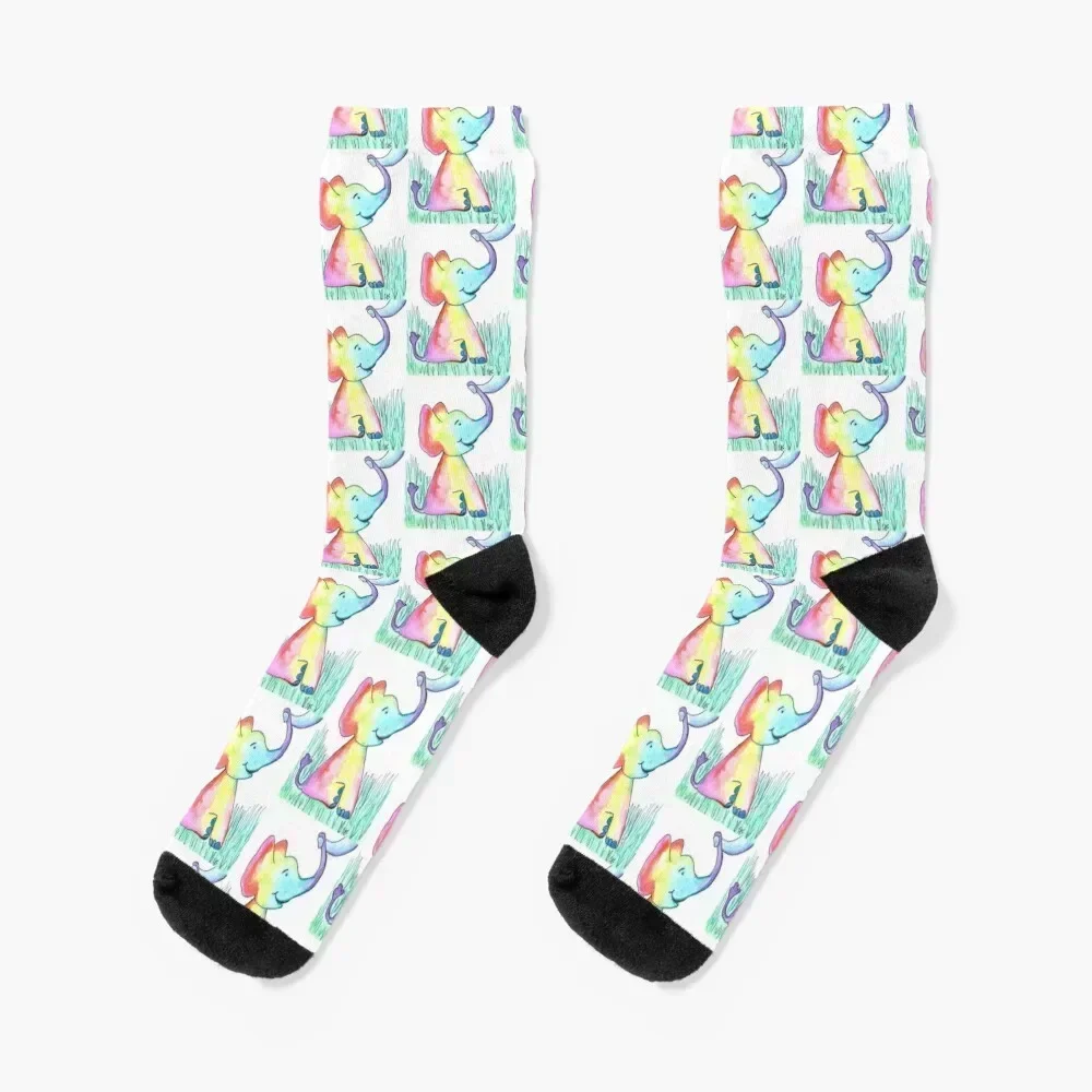 

Rainbow Baby Elephant Socks short Run Lots warm winter Man Socks Women's custom sports set bright garter Girl'S Socks Men's