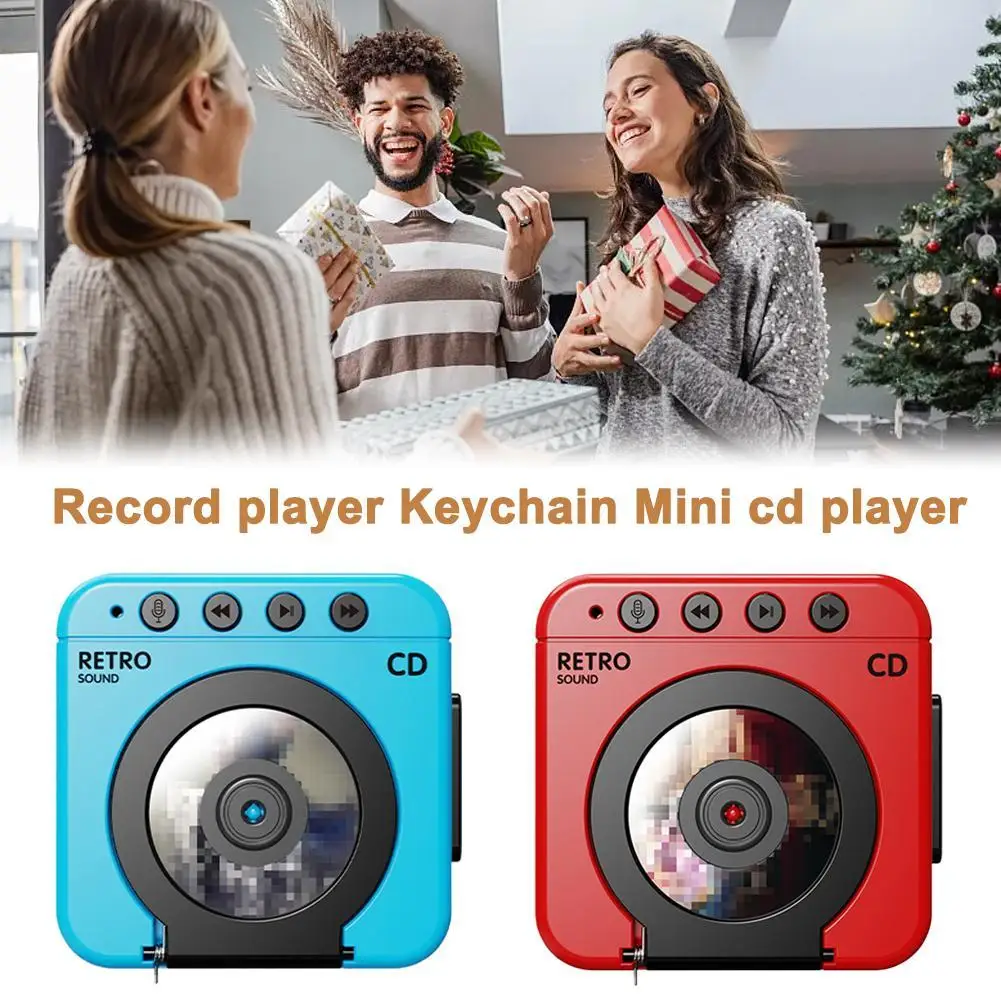 

Ретро музыкальная шкатулка, брелок, мини-CD-плеер и магнитофон, портативный MP3-карабин, зажим с песняным переключателем, винтажный подарок