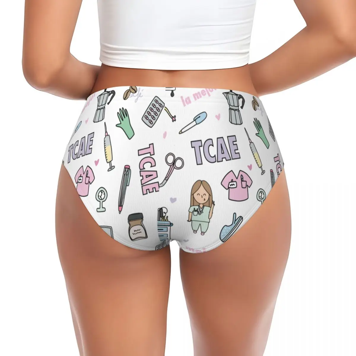 Custom Women Enfermera En Apuros Doctor Nurse Medical Brief Panties Female Comfort Underwear Underpants