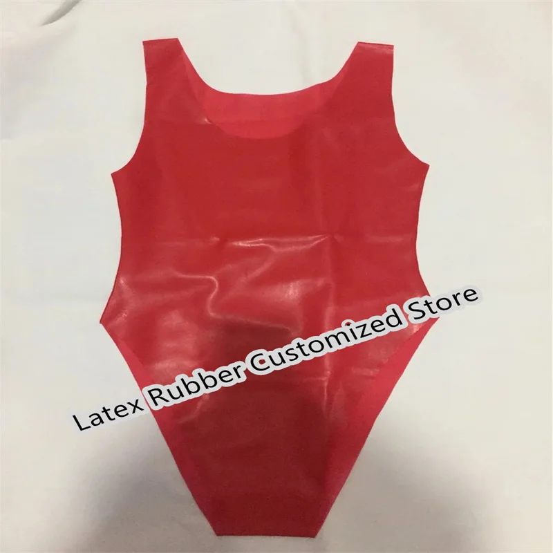 100% Latex Fetish Rubber Gummi Leotard Mould Latex Bodysuit Swimsuit Black