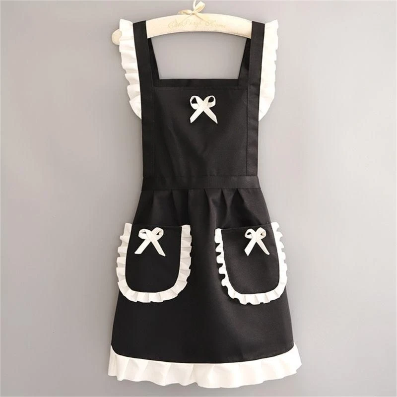 

Фартук Q22D с рюшами для мастеров маникюра и работников кафе с регулируемыми бретелями и удобными карманами. Удобная одежда.