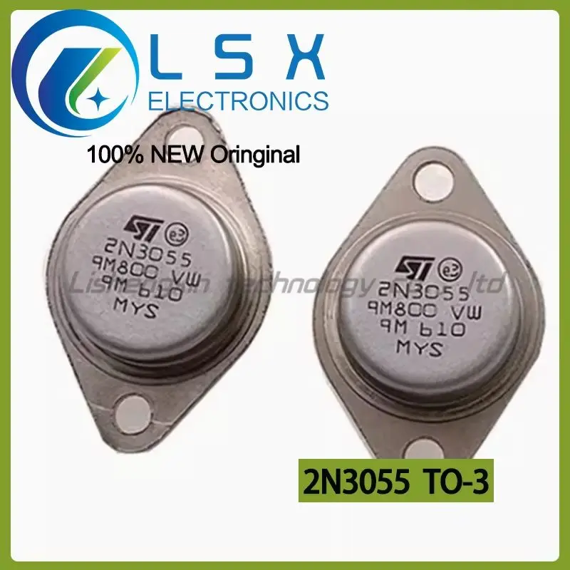 10pcs 2N3055 High Power Triode 15A 100V 115W For Inverter Gold Sealed TO-3 Imported