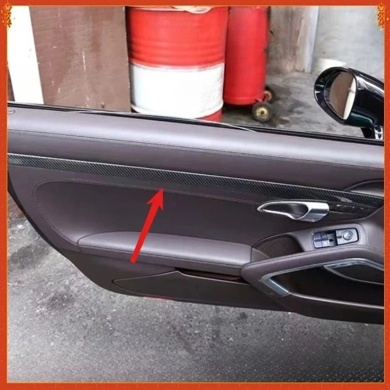

Для Porsche 718 911, настоящее сухое углеродное волокно, внутренняя отделка дверной панели, накладка на ручку, наклейка, модификация, аксессуары
