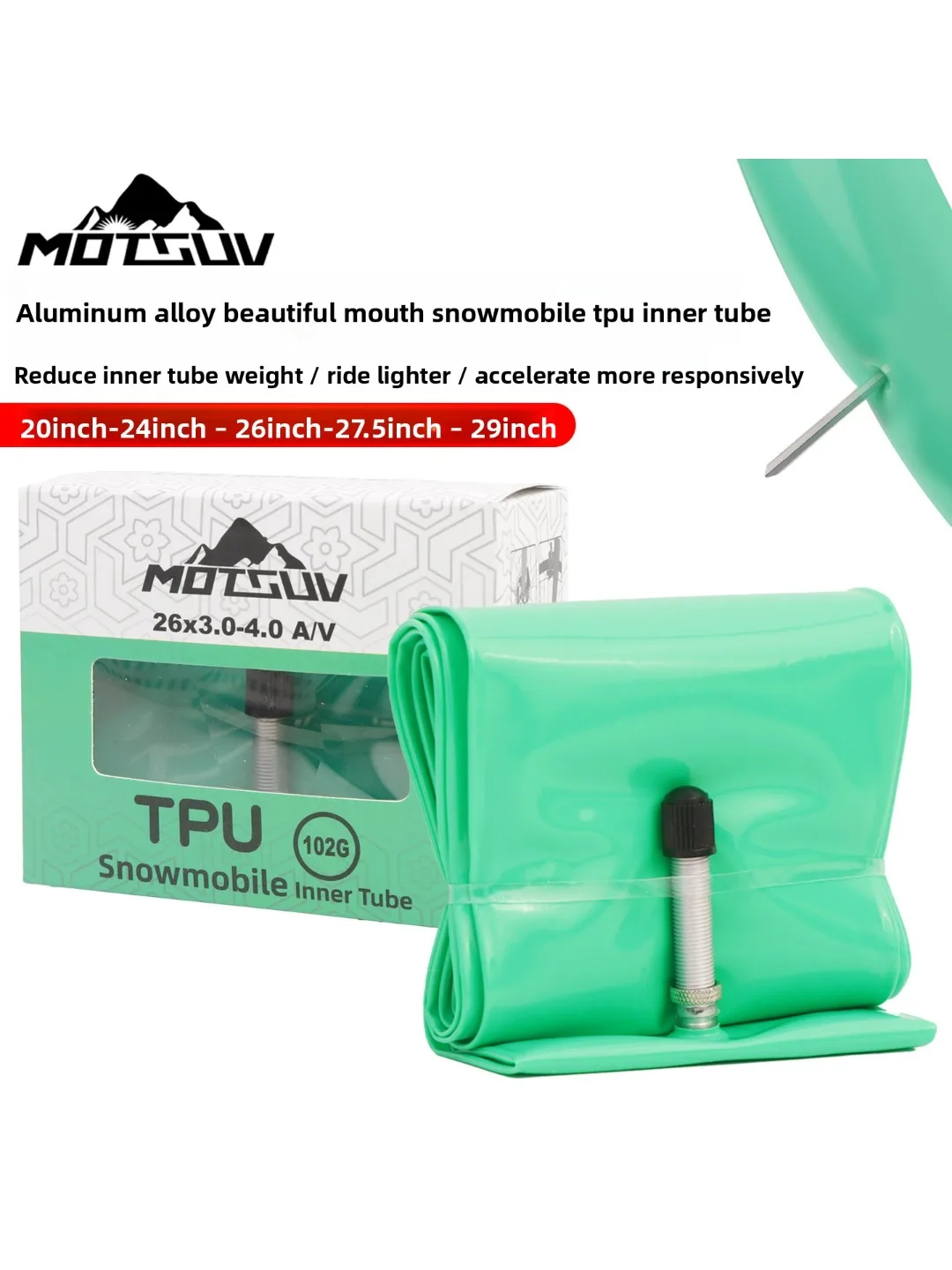 AliExpress VXM 26 inch snow bike TPU inner tube 29x3.0 4.0-wide tire Harley beach bike 20/24/27.5 inch Bicycle Inner Tube American mouth