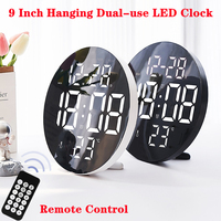 9 inch LED Digital Wall Clock Large Screen Temperature Date Day Display Electronic LED Clock with Remote Control Living Room