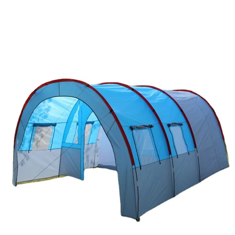 Outdoor Camping Tunnel Tent One Bedroom Two Living Room Multi Person Tent Team Tent 