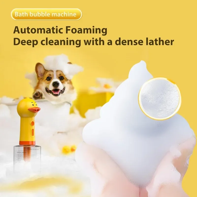 Electric dog cleaning foam machine Automatic soap dispenser for bathing Rechargeable shampoo mix bottle