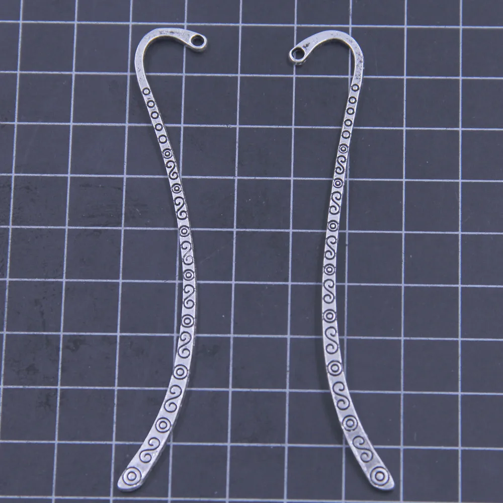 50Pcs Bookmarks Book Mark Marques de Page Spiral Pattern Antique Silver Tone Jewelry DIY Making Findings 85mm