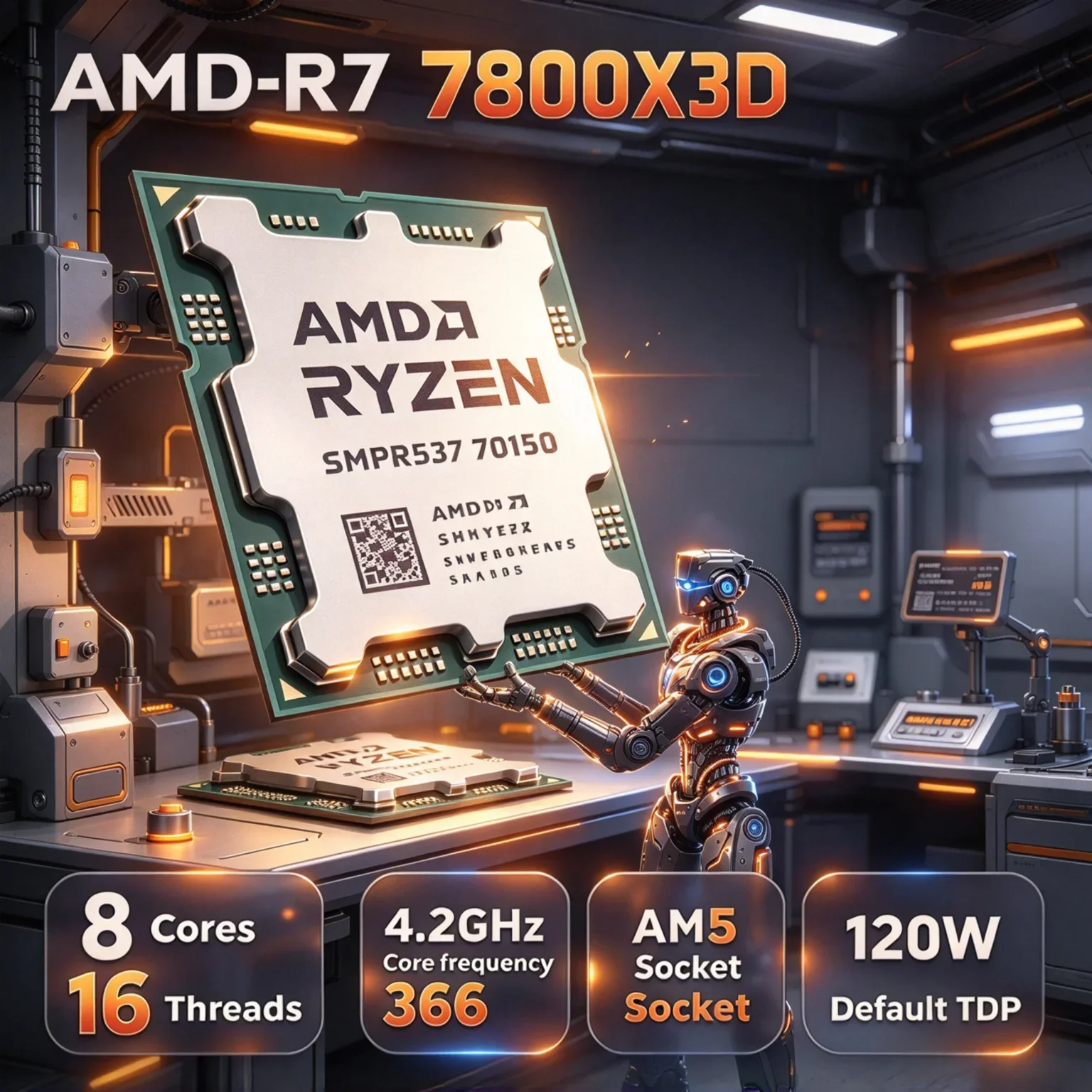 NEW AMD Ryzen 7 7800X3D X3D Gaming CPU 8-Core 16-Thread AM5 DDR5 Desktop Processor for High Performance PC Gaming
