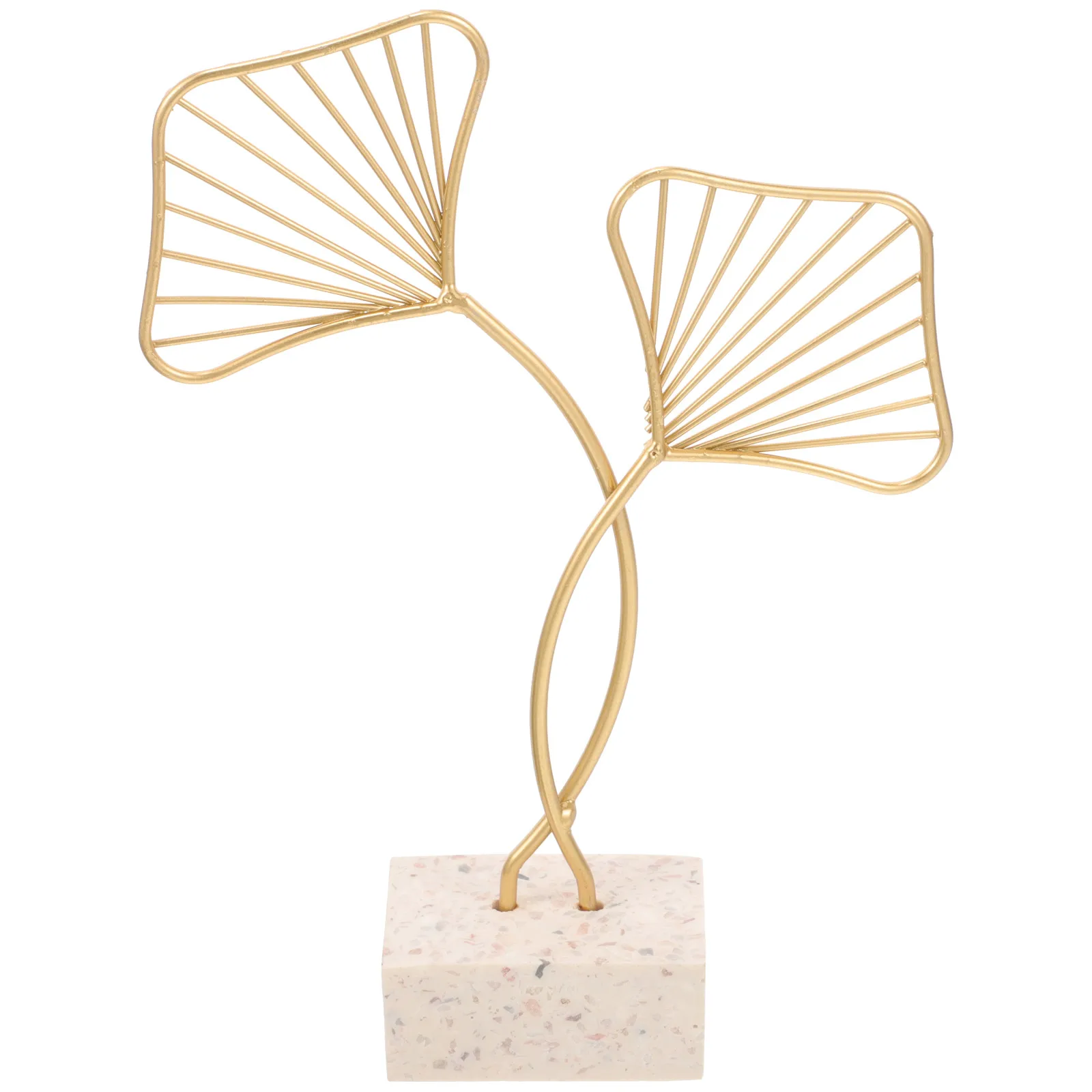 

1Pc HighQuality Ginkgo Leaf Decoration Realistic Texture Iron Art Home Ginkgo Ornament Small Model