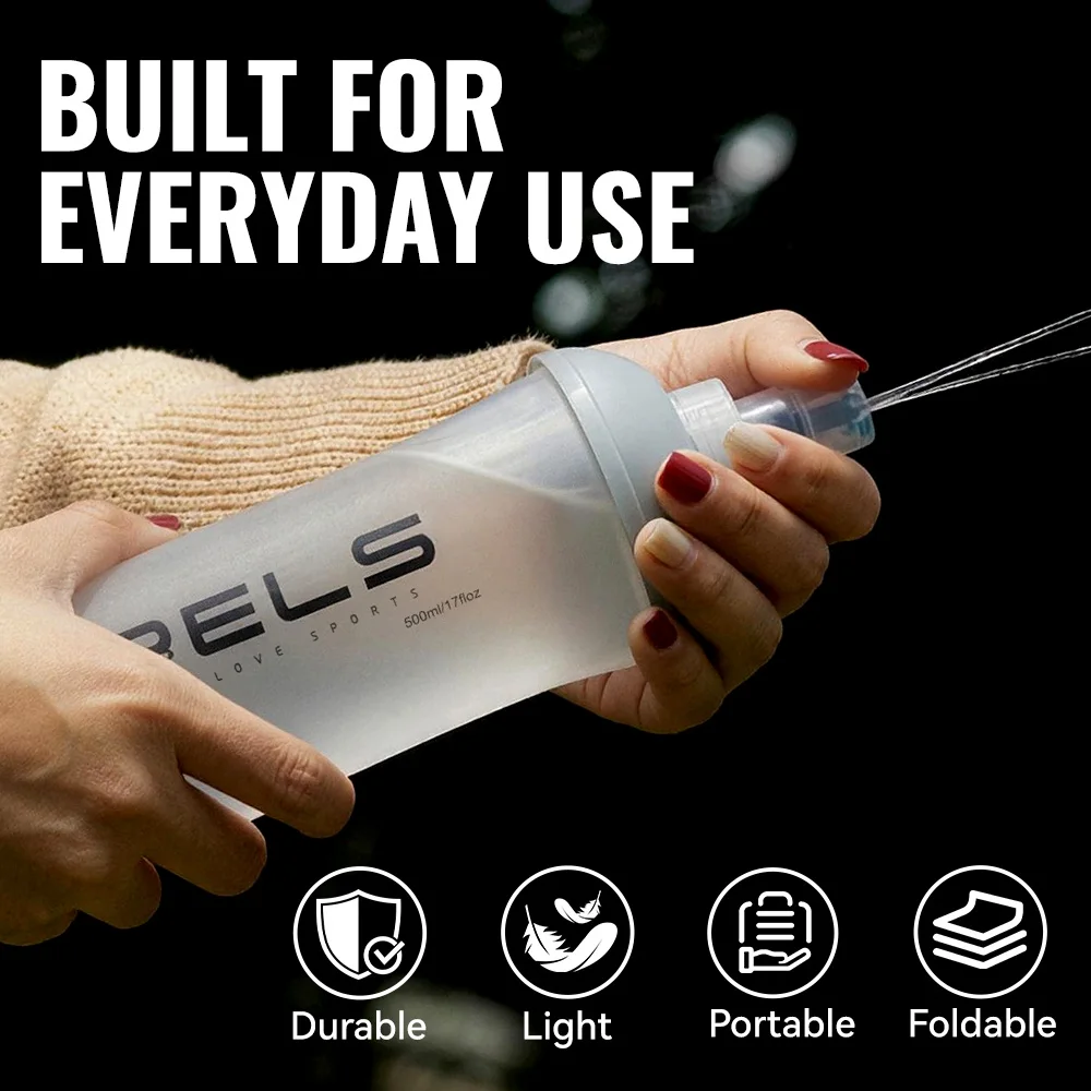 WRELS 190ml 250ml 350ml 500ml Water Bottle TPU Folding Soft Flask Outdoor Sport Running Water Bag Collapsible Water Bottle view 2