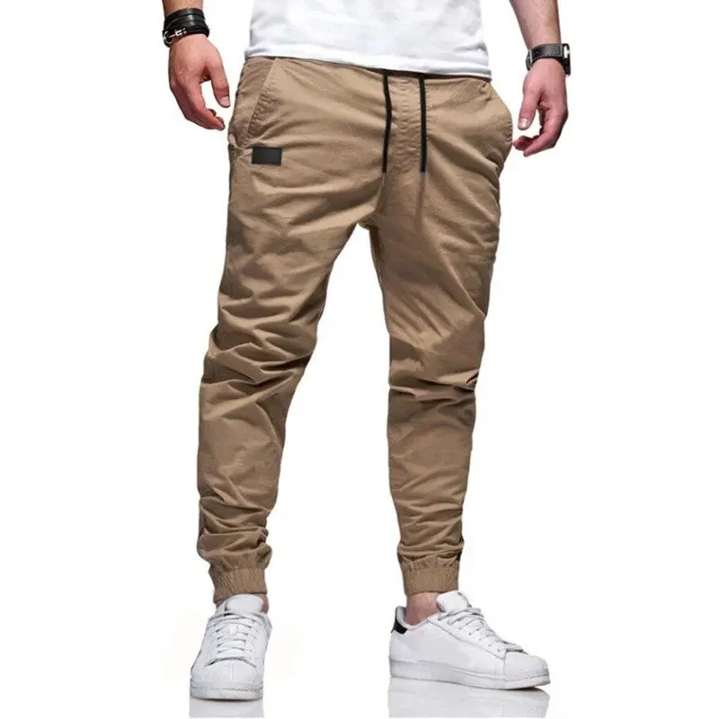 Cargo Pants 2024 new men's casual pants slim fit with small feet trend pants leggings