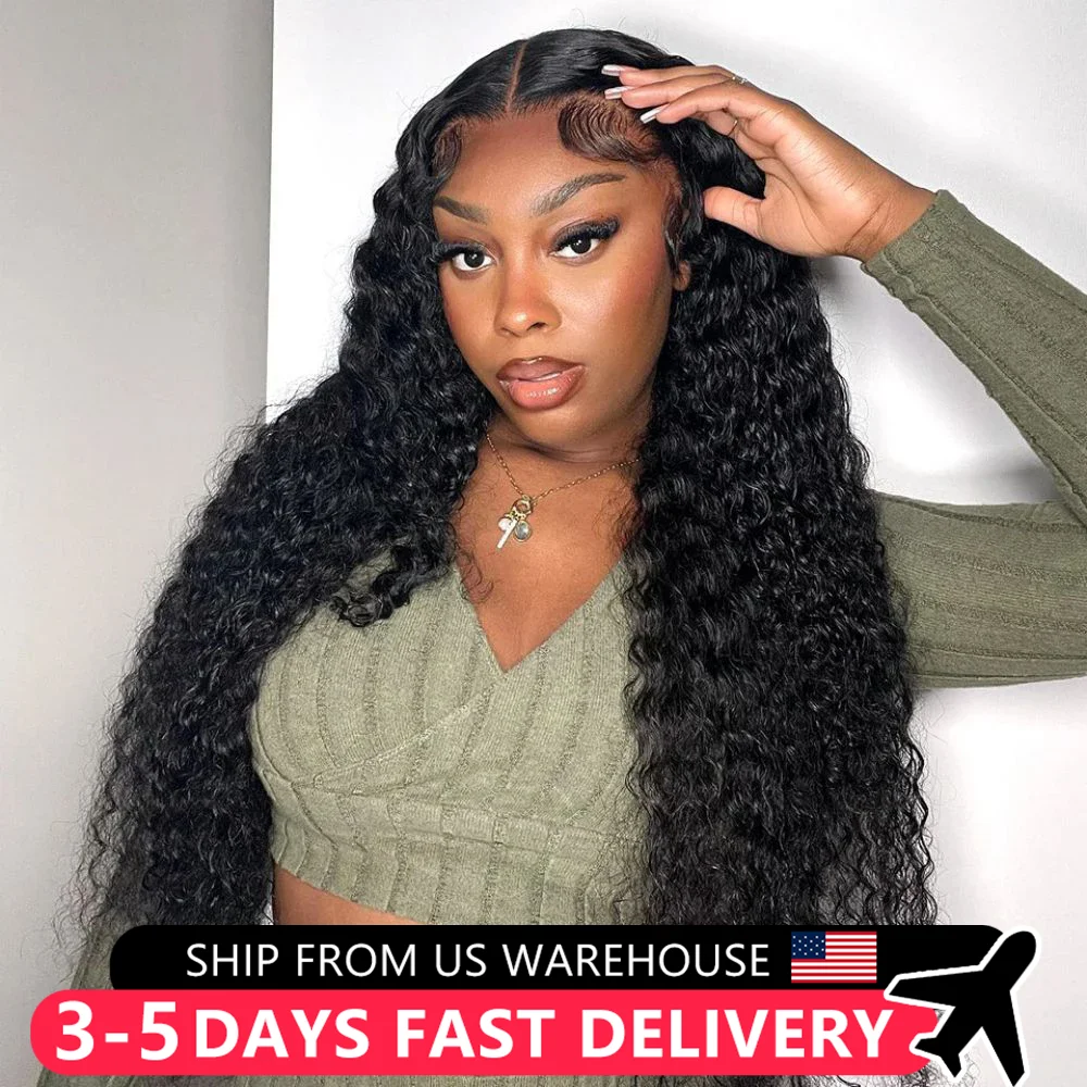 Deep Wave Curly Hair Wigs 200 Density 13x4 13x6 Transparent Lace Front Human Hair Wig Wet And Wavy For Woman Indian Pre Plucked