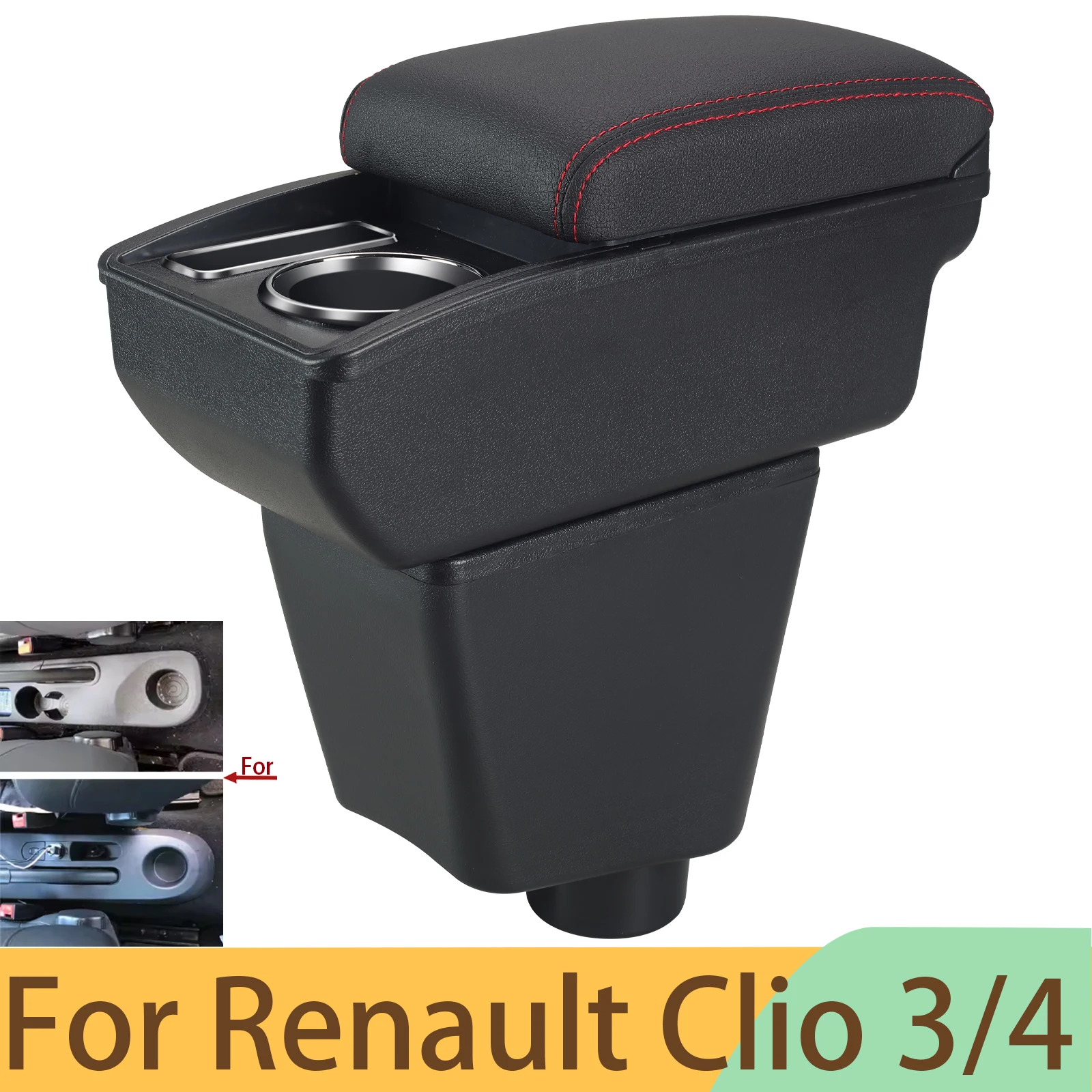 

For Renault Clio 4 Armrest Box for Renault Captur Clio 3 III IV Car Armrest Auto Storage Box Dedicated Interior Car Accessories
