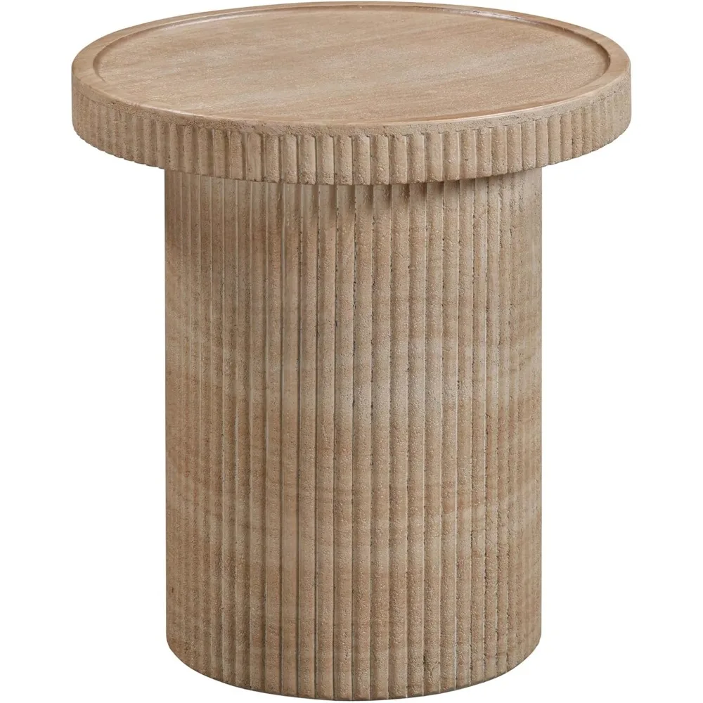 

Darcy Faux Travertine Concrete Indoor/Outdoor Round Side Table