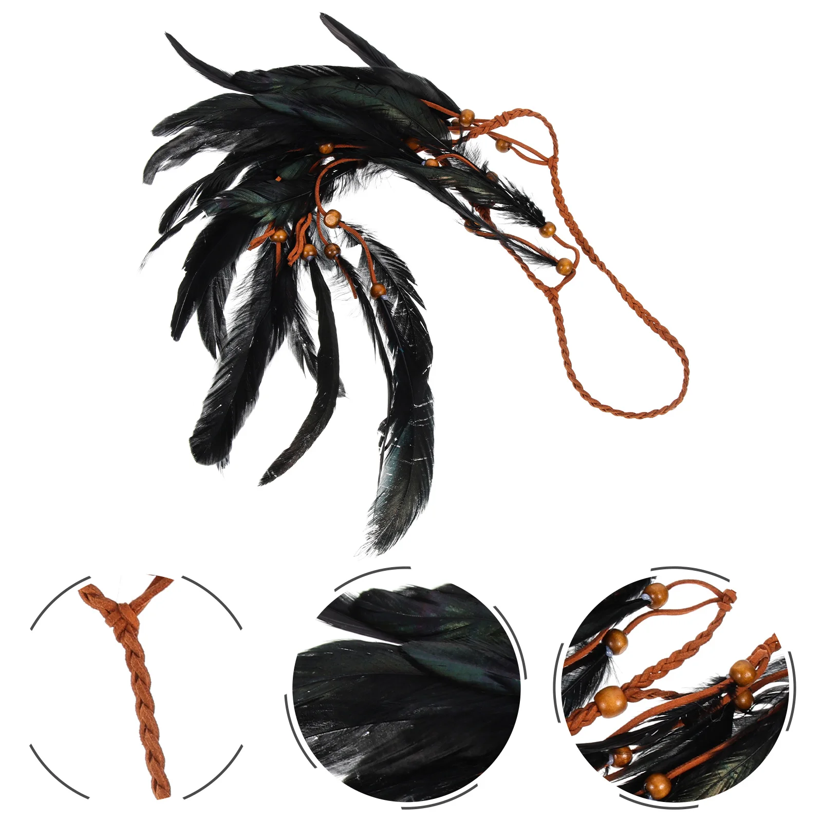 

Retro Plume Hairband Indian Style Decorative Tassel Headband Party Cosplay Accessory Women Girls Vintage Reusable Band
