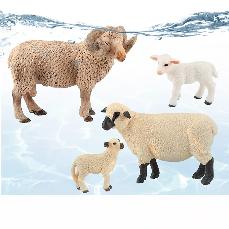 Simulation Animal Sheep Goat Cognitive Model Plastic Handicraft Miniatures School Teaching Tool Home Decoration Toy gift A855